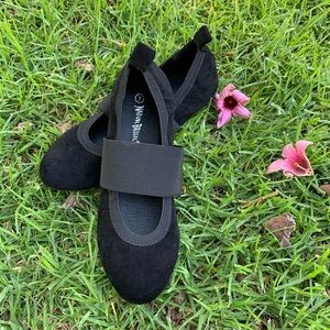 Black Ballerina Faux Suede Shoes